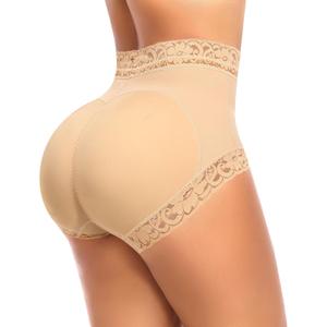 DERCA Butt Enhancer Hip Pads Lace Padded Boyshorts (#b0384 Beige-4 bonds, Medium)