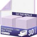 IMMCUTE Cat Pads 16.9" X 11.4", 30 Ct | Pee Pads for Cats | Thickened 6-Layer Super Absorbent Pads | Cat Pads for Tidy Cats Breeze Litter System | Cat Pee Pad for Litter Box