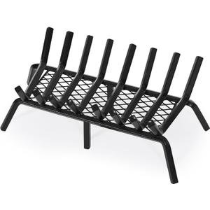 G GOOD GAIN Fireplace Grate with Ember Retainer, 28" Heavy Duty Steel Indoor, Chimney Hearth Wood Stove Rack Holder,1/2 Bar Fire Place Accessories for Outdoor, Fire Pits, Camping.