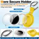 2 x 4 Pack Compatible with Apple Airtag Holder with Keychain,IPX8 Waterproof GPS Cover for Air-Tags Shockproof [Anti-Scratch] Item Finders Case for Pets,Kids,Luggage-Yellow+Brown+Orange+Rosered