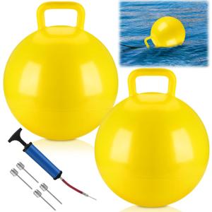2 Pcs Buoys Floats 20'' Inflatable Slalom Buoys for Docking 1 Inflatable Kit 1 Self-Adhesive Repair Allowance Large Boat Bumpers for Marine Fishing Yachts Raft