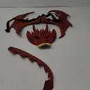 Alodidae Dragon Costumes Set Devil Wings Demon Tail Dino Mask for Halloween Masquerade Party Cosplay (Red)