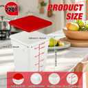2 Pack Square Food Storage Container With Lid,12-22 Quart Commercial Storage Box With Scale & Handle,Cake Making,Dough Marinating Meat,Kitchen Supplies (Polypropylene, 22 Quart)
