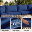 12pcs Outdoor Patio Cushion Covers Replacement, 25.6" Zippered Outdoor Cushion Covers Waterproof, UV Resistant & Washable Patio Furniture Cushion Covers Waterproof for Patio Sectional, Navy Blue