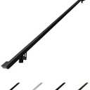 Modern Aluminum Handrail Grab Bar Kit, Adjustable Steel Brackets Included, Returns to Wall, Powder Coated Finish (Black, 5 Foot Handrail Set)