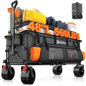 Originsure 300L Collapsible Beach Wagon Cart with Big Wheels, 560lbs, Grey
48" Foldable Utility Wagon,7" All-Terrain Wheels,Heavy Duty Frame,Compact&Space-Saving,for Camping,Sports,Grocery,Garden