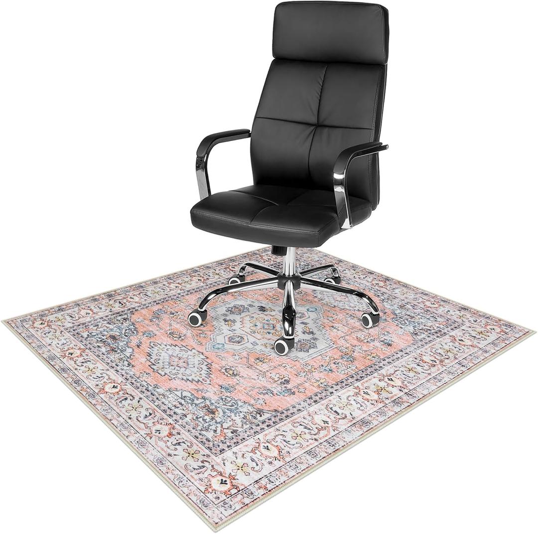 Anidaroel 36"x48" Chair Mat for Hardwood Floor/Tile Floor, Desk Chair Mat for Home Office, Under Desk Rug for Rolling Chair, Anti-Slip Office Rugs for Rolling Chairs, Large Floor Protector Rug (Terracotta)