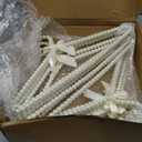 Threan 10 Pcs 16 Inch Pearl Clothes Beaded Clothing Hanger with Ribbon Bowknot Metal Elegant Clothes Standard Hanger for Women Bride Wedding Dress Coat Shirt