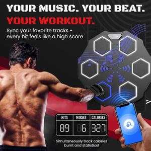 Punching Music Boxing Machine for Adults - Wall Music Punching Machine Adult w/Bluetooth, 9 Speed Level, Light up Boxing Target, Gloves - Music Boxing Machine Workout Pad for Home Punching Music Boxing Machine for Adults - Wall Music Punching Machine Adult w/Bluetooth, 9 Speed Level, Light up Boxing Target, Gloves - Music Boxing Machine Workout Pad for Home