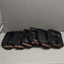 Hinwo 6-Pack Small Canvas Fabric Storage Baskets Set with Handles, Open Bins, Cube Organizer, Shelf Organizer Bins for Closet, 7.9L, 12 x 8 x 5 Inches (Black)