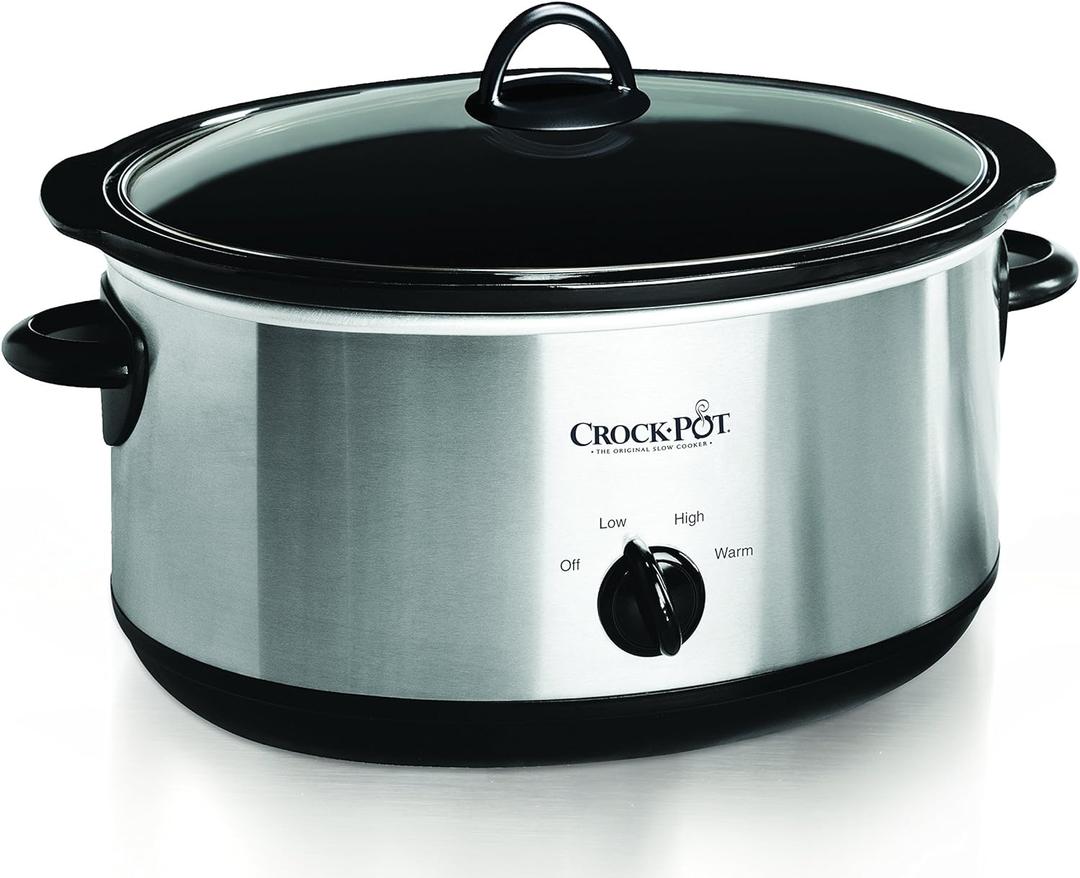 Crock-Pot Large 8 Quart Oval Manual Slow Cooker Stainless Steel (SCV800-S)