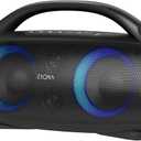 DOSS Extreme Boom+ Outdoor Bluetooth Speaker with 100W Stereo Sound, Extra Bass, 20H Playtime, Party-Sync LED Lights, Built-in Power Bank, IPX6 Waterproof Speaker for Camping, Pool, Beach, Yard (Black)