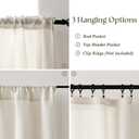 Smei Sheer Curtains for Kitchen Small Windows Curtains Linen Natural 30 Inches 2 Panel, Farmhouse RV Camper Drapes Light Filtering Rod Pocket for Living Room Half Windows, W25XL30 Inch