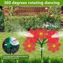 Crazy Daisy Sprinkler 360 Rotating Dancing Sunflower Water Sprinkler for Lawn, Garden & Yard Watering, Outdoor Play Sprinkler for Dogs (Red)