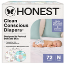 The Honest Company Comfort Dry Disposable Diapers for Sensitive Skin, Hypoallergenic, Above It All + All The Alpacas, Club Box Size Newborn 72 Count