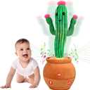 Cactus Baby Toy, Singing Talking Mimicking, Music Light Repeat What You Say, Funny Gag Gifts for 3 4 5 6 7 8 9 Year Old Boys Girls Toddlers Kids Babies