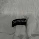 Scarlet Darkness Renaissance Midi Skirt Asymmetrical Ruffle Summer Flowy Skirt with Pockets (Large, White)