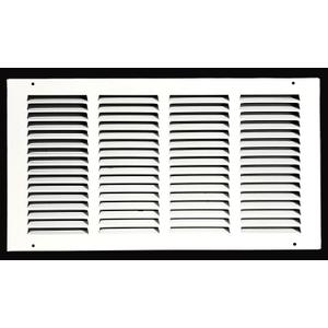 Fits 16x8 Duct Opening Stamped Steel Return Air Grille Vent Cover Grille for Sidewall and Ceiling in White Surface Dimensions: 17.75"W X 9.75"H (16" W x 8" H Duct Opening)