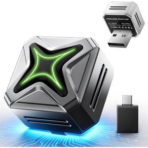 ELRINA 2026 New-Gen Wireless CarPlay Adapter with Button Control, 5s Fast Auto-Reconnect Ultra Mini Wired to Wireless Plug & Play Adapter for iPhone & Android Auto, Stable 5.8GHz WiFi, Bluetooth 5.4