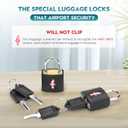 6 Pack Color Mixed TSA Luggage Locks with Key and Travel Tag - TSA Approved, Family Set Lock for Backpacks, Bags and Luggage