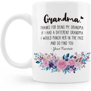 Grandma Coffee Mug,Funny Tea Mugs,Grandma Gifts, Birthday Christmas Gifts for Grandma,Funny Grandma Ceramic Coffee Mug 11Oz