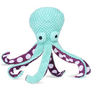 EXPAWLORER Octopus Dog Toy - Durable Interactive Dog Squeaky Toys Best Puppy Birthday Gift, Soft Stuffed Plush Toy with Crinkle Paper, Teeth Chew Toy for Small Small Medium Large Breed, Green