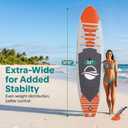 SereneLife 10’6” Inflatable Stand Up Paddle Board with Premium SUP Accessories - 32” Wide Stable Design with Non-Slip EVA Deck Pad, for Youth and Adults, 350 lbs. Capacity