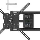 Amazon Basics Full Motion TV Wall Mount with Horizontal Post Installation Leveling for 32 to 86 inch TVs, Black