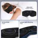 MUSICOZY Sleep Mask with Bluetooth Headphones, 3D Wireless Sleeping Eye Masks, Bluetooth Eye Masks 14-Hour Playtime, Ultra-Soft Breathable, Perfect for Side Sleepers, Women Men(Classic Black)