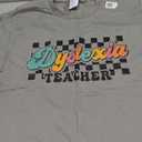 Retro Checkered Dyslexia Teacher Squad SPED Therapist Mental T-Shirt Small