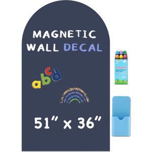 Large Arch Magnetic Wall Decal - 51" x 36" Matte Finish Chalkboard Sticker for Wall - Magnetic Board for Playroom, Home Classroom(Deep Grey)
