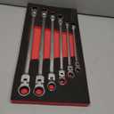 Metric 12 Sizes Extra Long Gear Ratcheting Wrench Set, 8mm-19mm, Made of Chrome Vanadium Steel, Rotatable Head