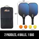 Gorilla Gear USAPA Approved Pickleball Starter Set, Fiberglass Paddles with Bag and Balls, Indoor Outdoor Court Use, Comfortable Racket Grip, Oversized Sweet Spot Pickle Ball Paddle for Men, Women (Blue)