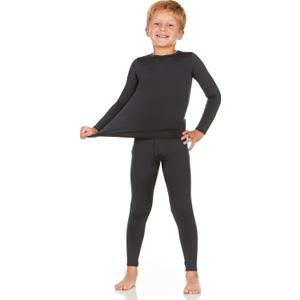 Thermajohn Thermal Underwear for Kids, Boys Thermal Underwear Set | Base Layers for Skiing | Long Johns for Boys Kids (Charcoal, X-Small)