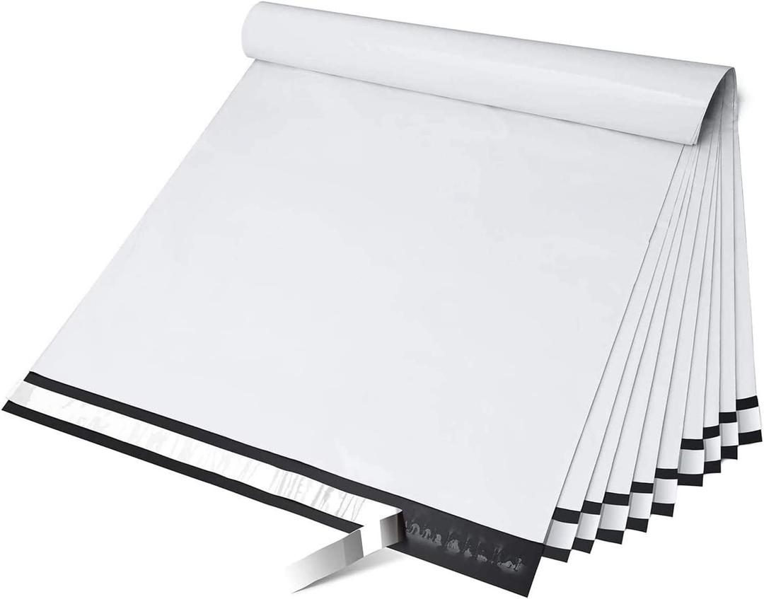 Fuxury Poly Mailers Large 19x24 50 Pack, XL Shipping Package Envelopes,Strong Adhesive Sealing, Waterproof Postal Mailing Bags for Clothing, Return, Accessories (White)