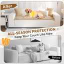 OTOB Sofa Covers for 3 Cushion Couch Washable, Fuzzy Non Slip Pet Friendly Couch Cover Protector Love Seat, All Seasons Soft Plush Furniture Bed Mats Sofa Slipcovers (Coffee, 31.5" x 70.9'')