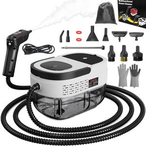 Handheld Steam Cleaner for Home, 2500W High Pressure Steam Cleaner for Car Detailing, 3 Steam Levels, 1600Ml Tank, High Heat Steamer for Bed Bugs, Couch, Furniture, Kitchen, Bathroom, Floors (White)