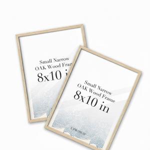 UPWOIGH 8x10 Oak Wood Picture Frame - Minimalist 8x10 Poster Frame, 8"x10" Picture Frame Wood, Natural Solid Wooden Picture Frames for Wall Art Photo and Prints (Set of 2)