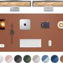 Large Leather Desk Mat - 48"x24" Office Desk Protector, Non-Slip PU Leather Mouse Pad, Waterproof Writing Pad for Office and Home (Brown)