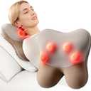 BOB AND BRAD Back Massager with Heat FSA Eligible, EZBack Corded Back Massager for Pain Relief Deep Tissue, Shiatsu Back Shoulder and Neck Massage Pillow, Soothing Full-Body Relief for Women Men (Saddle Brown (Workday Relief, Full Back Coverage))