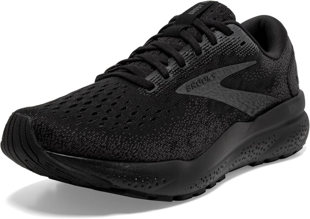 Brooks Womens Ghost 16 Neutral Running Shoe (7 Narrow, Black/Black/Ebony)