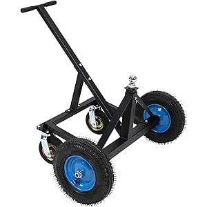Adjustable Trailer Dolly, 1500lbs Load Capacity, Carbon Steel Trailer Mover with25.59''34.65'' Adjustable Height, 15" Pneumatic Tires for Moving Boat Trailers/Utility/Cargo/RV Trailers