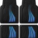 Road Comforts Car Floor Mats Full Set Front & Rear Car Floor Mats with Aluminum Design, Anti-Slip Backing, All-Weather Protection, Trim-to-Fit Car Mats for Most Sedans, SUVs & Vans - Blue