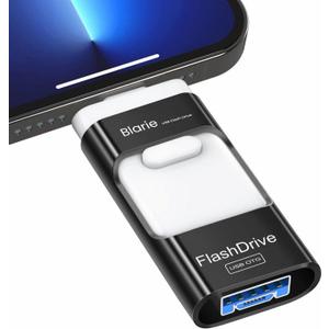 Blarie RecovStick for iPhone 4-in-1 | PhotoTek External USB Flash Drive for Mobile Phones, iPad, Mac's | Storage for Data, Pictures and Movies | Quick One Click Access