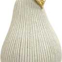 Gray-White Pear Figurine with Gold Leaf, Pear Sculpture for Home Decor, Minimalist Decorative Fruit Statue for Kitchen Counter, Dining Room & Tabletop Display