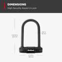 Kwikset High Security Bicycle U-Lock, Hardened Steel, Anti-Theft Bike Lock, 1 Pack, Black