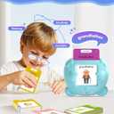 German and English Talking Flash Cards for Toddlers, 510 Sight Words Bilingual Learning Toys for Children, Autism Pocket Speech Therapy Toys, Deutsch Vocabulary Educational Flashcards