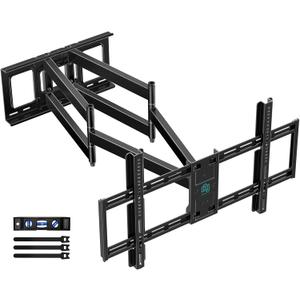 Heavy Duty Long Dual Arm TV Wall Mount Holds up to 179 lbs, Swivel and Tilt TV Mount with 40.9" Extended Articulating Arms for Most 42-90 inch TVs, VESA 800x400mm, Fits 16''-18'' Wood Studs
