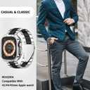 Compatible With Apple Watch Band and Case Iwatch Ultra Series 11 10 9 8 7 6 5 4 3 2 1 SE 42mm 46mm 49mm 45mm 44mm 41mm 40mm 38mm Men Women Classic Executive Classy Stainless Steel Metal Business (Black/Silver)