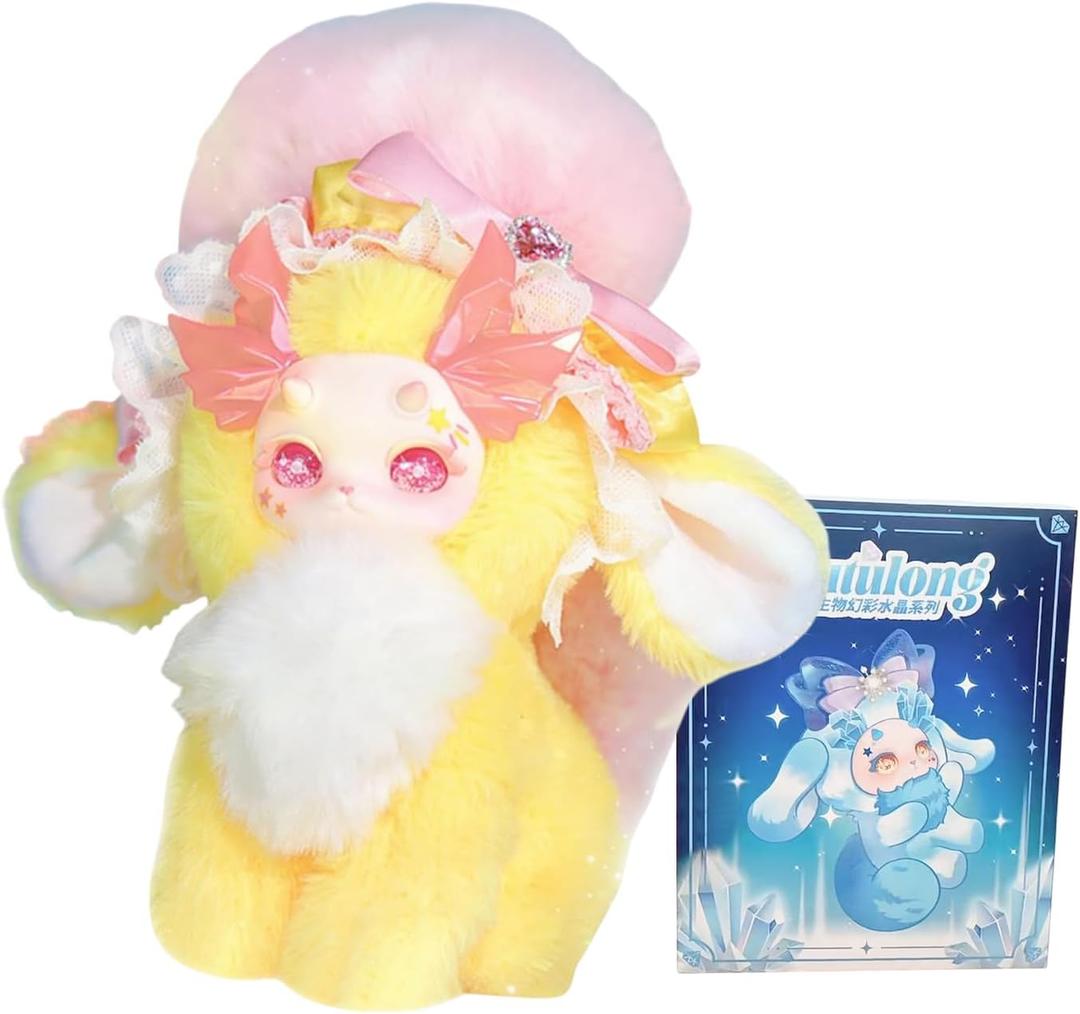 CALEMBOU Plush Doll Blind Box, Tutulong Fantasy Creatures Series Vinyl Plush Mystery Toys, Kawaii 1 of 6 Possible Stuffed Soft Anime Plushies Christmas Birthday for Girls (Crystal Illusion Series)